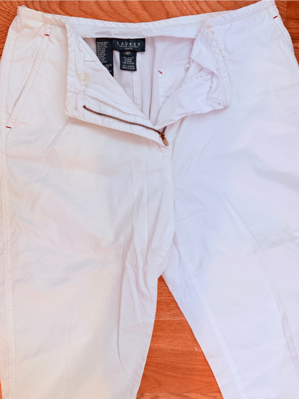 Lauren Ralph Lauren Petite White Cropped Women's Pants